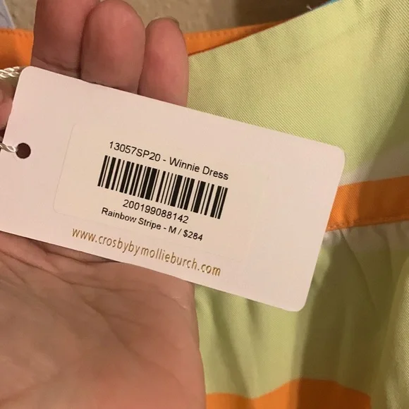 NWT Crosby by Mollie Burch Winnie dress rainbow stripe M - Picture 6 of 6